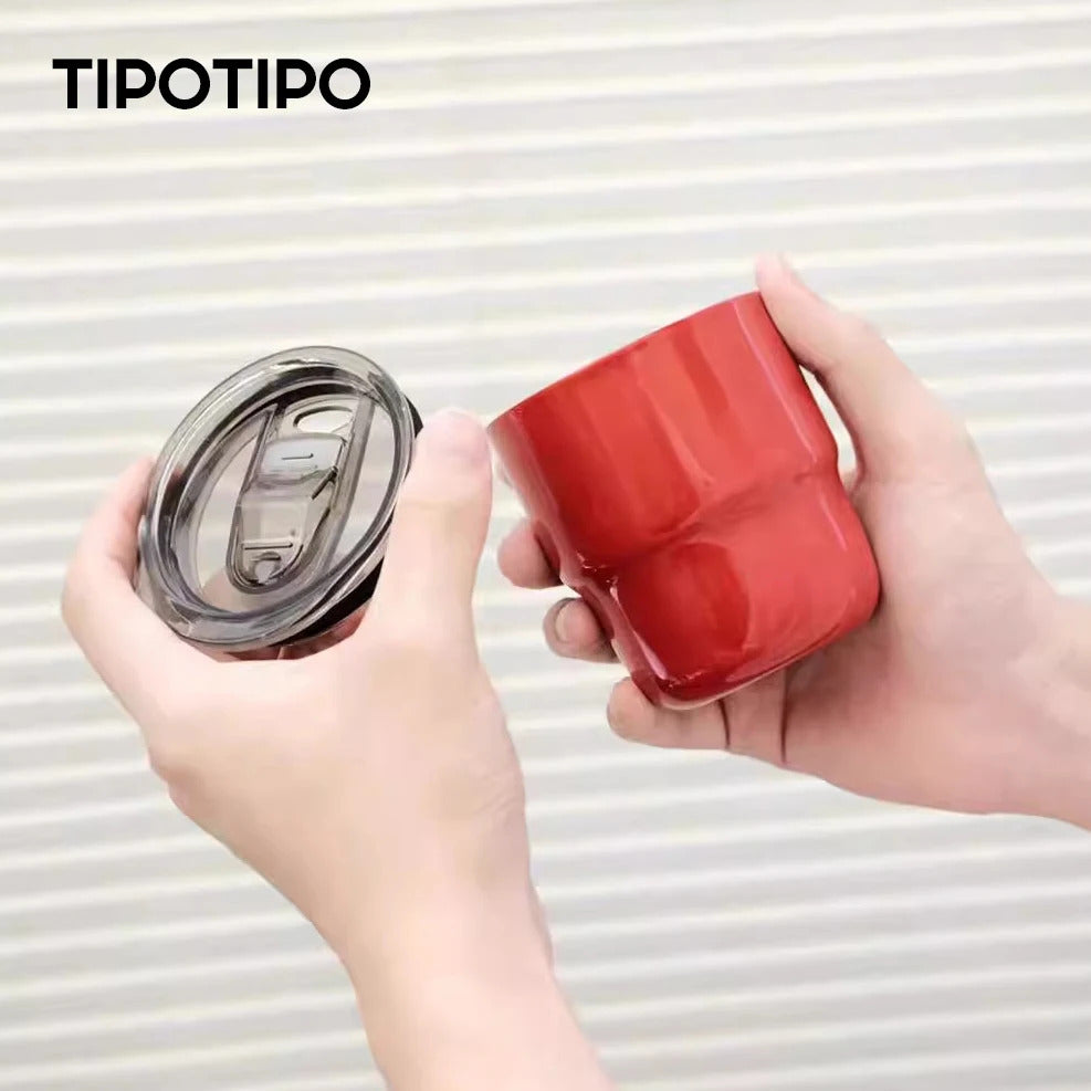 Glossy Fashionable Colors 304 Stainless Steel Double-Wall Vacuum Insulated Coffee Tumbler with Lid - 255ml, Portable Travel Mug for Hot & Cold Beverages