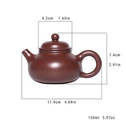 Yixing "Breathing Teapot" – 150ml Zhu Ni Clay Masterpiece, Artisan Teapot, Zisha Teapot