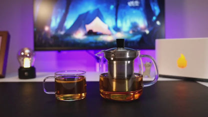 SAMADOYO Hitzebeständige Teekanne aus Glas Teekanne Teewassertrennung und -filtration Haushalts-Teekocher mit großer Kapazität 