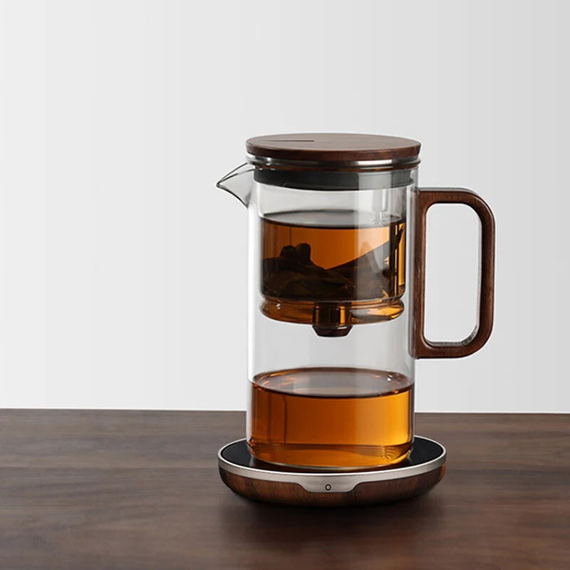 SAMADOYO Elegante Tasse Isolierung Trennung Blase Teekanne Hitzebeständige Glasteekanne Einfache Filterteetasse 500ml 