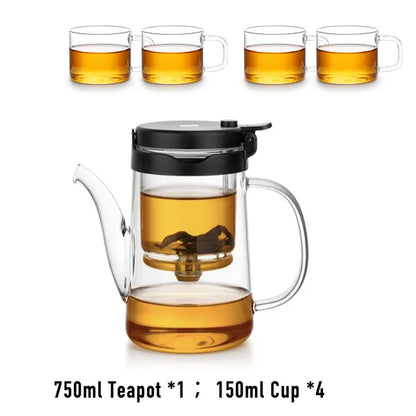 SAMADOYO élégante tasse isolation séparation bulle théière en verre résistant à la chaleur théière simple filtre tasse à thé