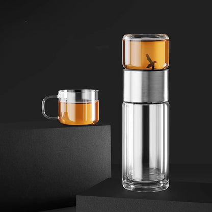 SAMADOYO Tea separation, heat-resistant glass brewing, tea filtration, portable cup, outdoor portable travel vehicle water cup