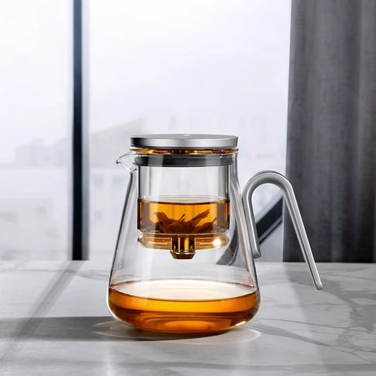 Magnetschalter-Teekanne, High-End-Teeservice, Teekanne zur Trennung von Tee und Wasser, Haushaltswerkzeug zur Teezubereitung, hitzebeständiges Glas-Teegeschirr 