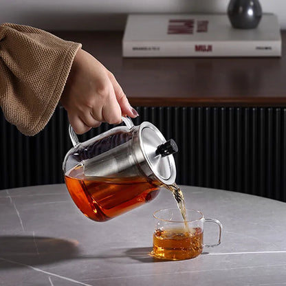 SAMADOYO heat-resistant glass teapot, tea pot, tea water separation and filtration, household high-capacity tea set, tea set