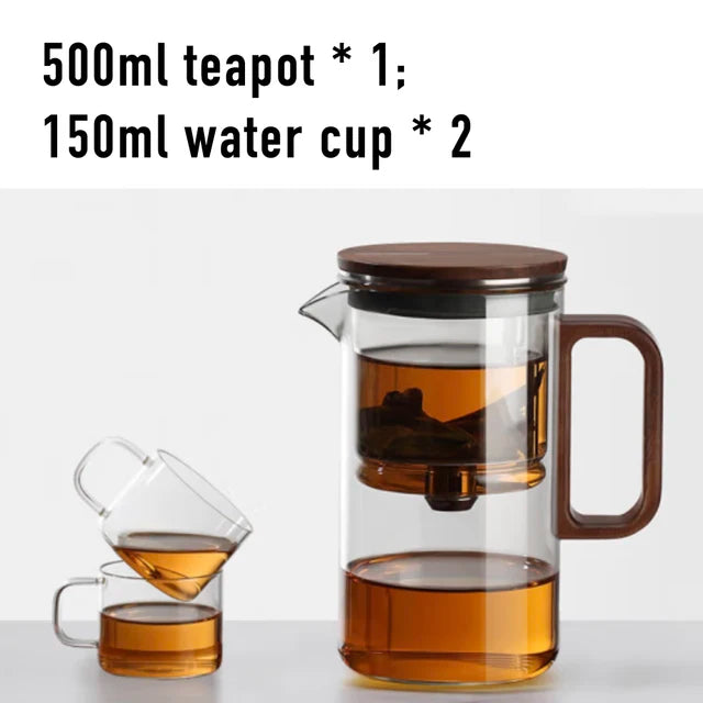 SAMADOYO Elegante Tasse Isolierung Trennung Blase Teekanne Hitzebeständige Glasteekanne Einfache Filterteetasse 500ml 